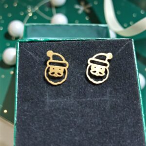 Pendiente Papa Noel en Acero Dorado