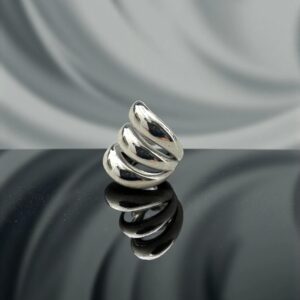 Ear Cuff en Acero Plateado Triple