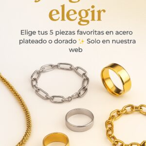 ✨ Descubre tu estilo con nuestro juego de 5 piezas de joyería en acero inoxidable.