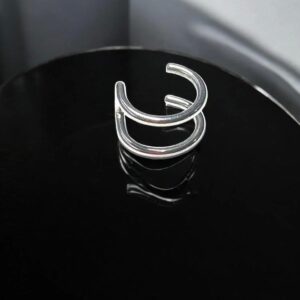 Ear Cuff Doble plateado