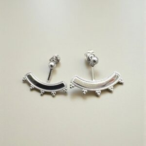 Pendientes de Acero Curvados Tipo Piercing en Plateado