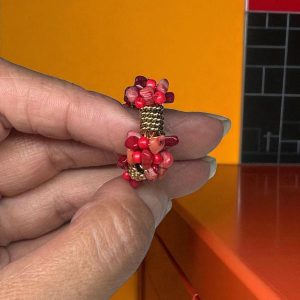 Pendientes Coral Y Dorado