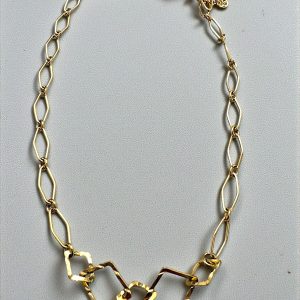 Collar formas rombo acero dorado