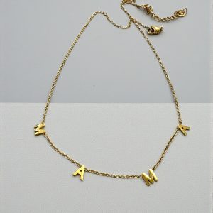 Collar MAMA en acero dorado