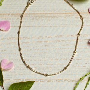 Pulsera cola ratón en acero dorado