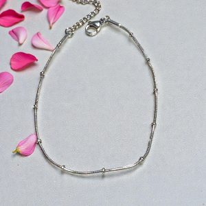 Pulsera cola ratón en acero plateado