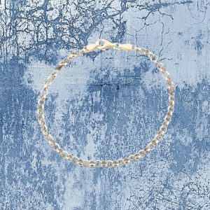 Pulsera de Plata Dorada eslabón redondo